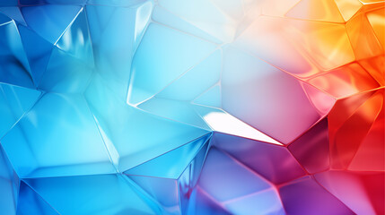 Abstract low poly pattern blue purple and orange color, polygon background.