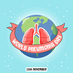 World Pneumonia Day Celebration Vector Illustration for Template Design, Poster, Banner, Flyer, Campaign, or Background