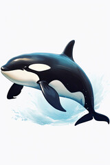 Obraz premium illustration of orca killer whale isolated on white background