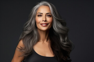 Fototapeta premium elderly woman with beautiful hairstyle