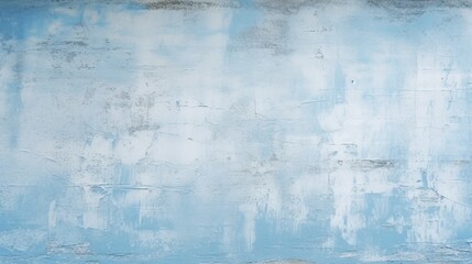 Old, light blue painted walls in the background. Strokes of white paint on the old, blue wall.