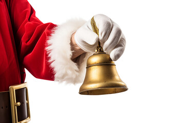 Christmas bell close up, PNG file with transparency. Generative Ai 