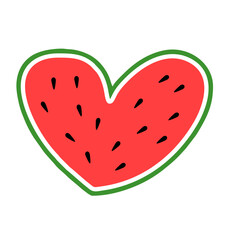 Watermelon with Heart Shape cartoon