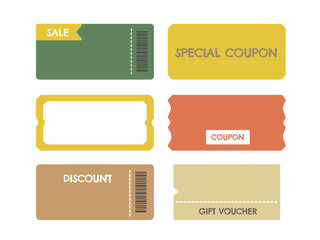 クリスマスカラー　チケット　クーポン　イラスト　セット