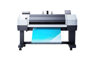 Graphic Design with Large-Format Printer on transparent background