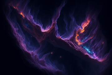 Abstract outer space endless nebula galaxy. Created with Generative AI technology