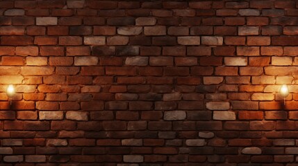 An lit brick wall with an old light texture serves as the background. Bricks' rounded corners and a...