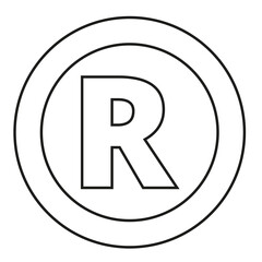R Symbol trademark on Transparent Background	
