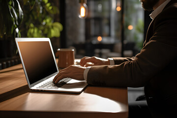 person working on laptop AI Genrative