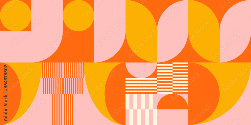 Leinwandbilder retro geometric aesthetics. bauhaus and avant-garde inspired vector background with abstract simple 