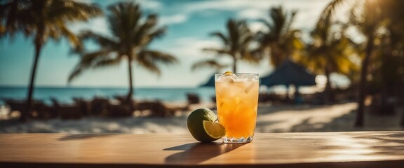 cocktail at the beach - - Generative AI