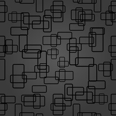 Seamless background with random black rectangles. Abstract ornament. Dotted abstract pattern