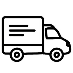 delivery truck line art vector icon for transportation