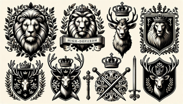 Medieval-Inspired Coat of Arms Icon Collection