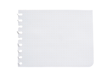 close up of a white ripped piece of ragged checkered paper background with copyspace. torn paper transparent png