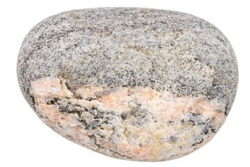 Top view of single gray pebble