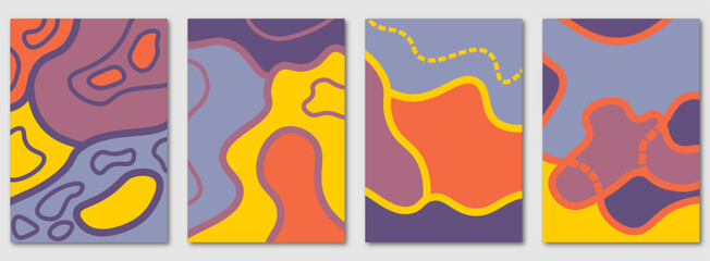 set of abstract shape pattern art