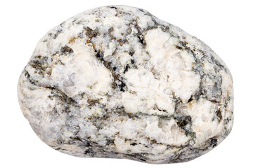 Top view of single gray pebble