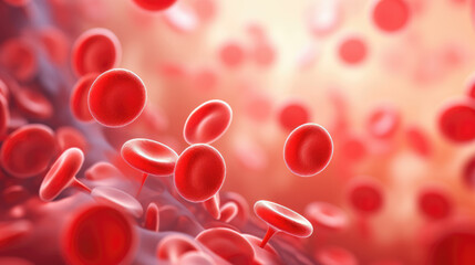 Red Blood Cells Abstract Background - obrazy, fototapety, plakaty