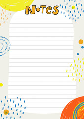 Notepad Page with bright abstract elements
