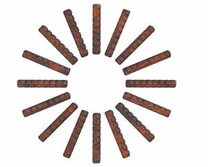 Standard shapes- metal computer symbols. Photography overlays- 3d illustration