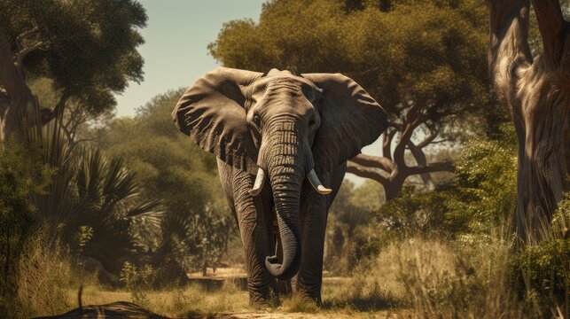Elephant in the forest, AI generated Image