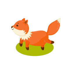 Cute red fox does yoga exercise. Healthy life style concept. Kids print design.