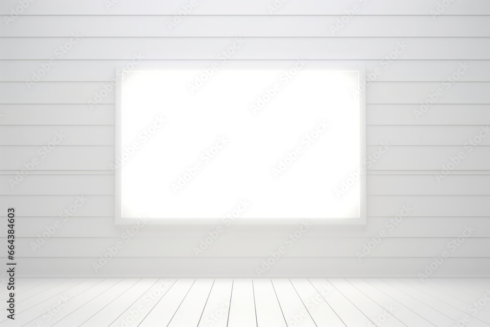 Poster empty billboard on the building. blank mock-up of info banner. generative ai