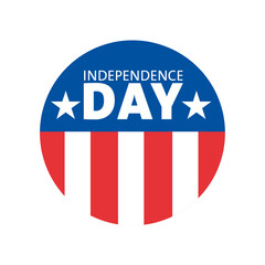 4th July icon badge. USA Independence Day.