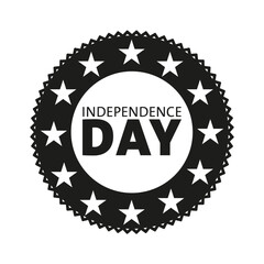 4th July icon badge. USA Independence Day.