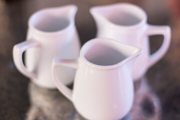 Three cups on the table