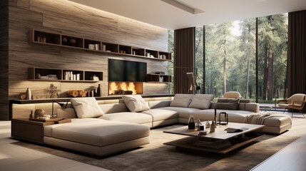 Interior design of a modern living room
