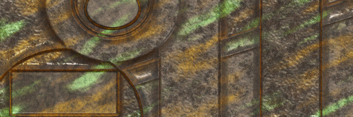 Metal wall texture- abstract art background. 3d illustration