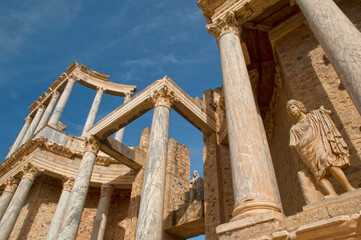 The Mérida roman theatre in Badajoz, Spain