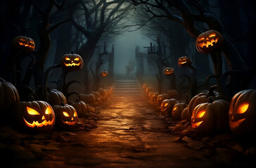 The path of the haunted pumpkins