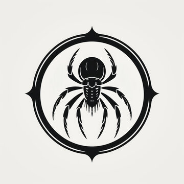Spider logo, black and white, AI generated Image