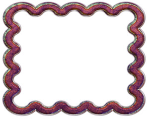 Destroyed and grunge metal- photo frame. 3d illustration