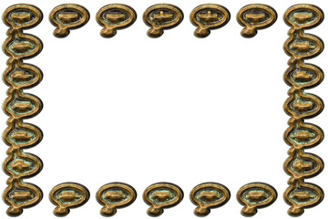 Destroyed and grunge metal- photo frame. 3d illustration