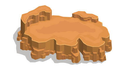 Isometric rocky mountain or desert land.