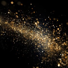 Golden Particles on Black Background