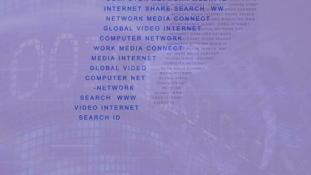Animation of computer language and binary codes over abstract background