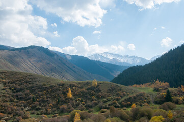 Picturesque mountains of Almaty region in autumn, the Republic of Kazakhstan