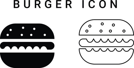 burger icon isolated on white background.