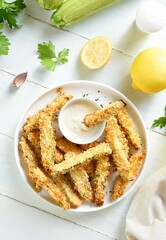 Baked crispy zucchini fries