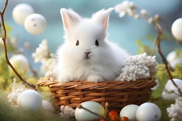 easter bunny and eggs