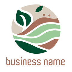 casual organic logo with leaf and abstract graphic, food restaurant and cafe, natural and organic, nature, green, health. eco, life, design, vector