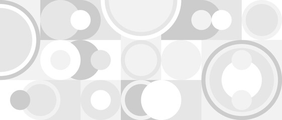 Seamless trendy white background for textiles or covers. Mosaic with gray texture of geometric shapes, template for web intro.