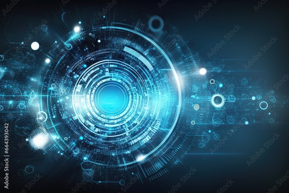 Aufkleber futuristic digital circuit board. abstract tech background. cyberspace connection. blue technology c
