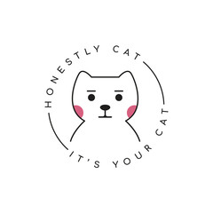 cute cat head adorable mammal modern logo deign vector graphic