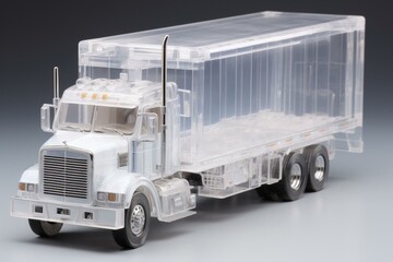 Transparent white box truck. Generative AI